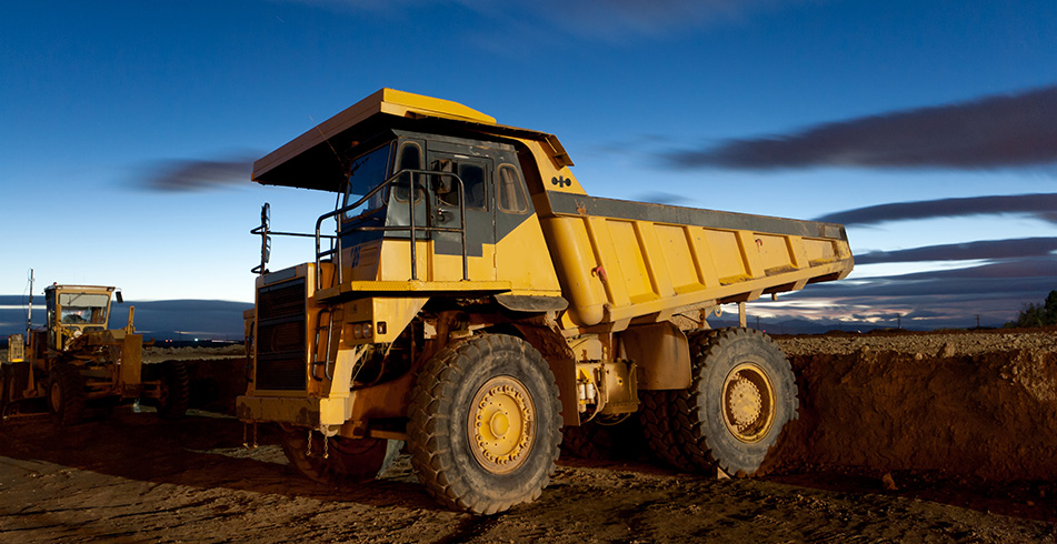 mining truck that utilizes connector overmolded cables